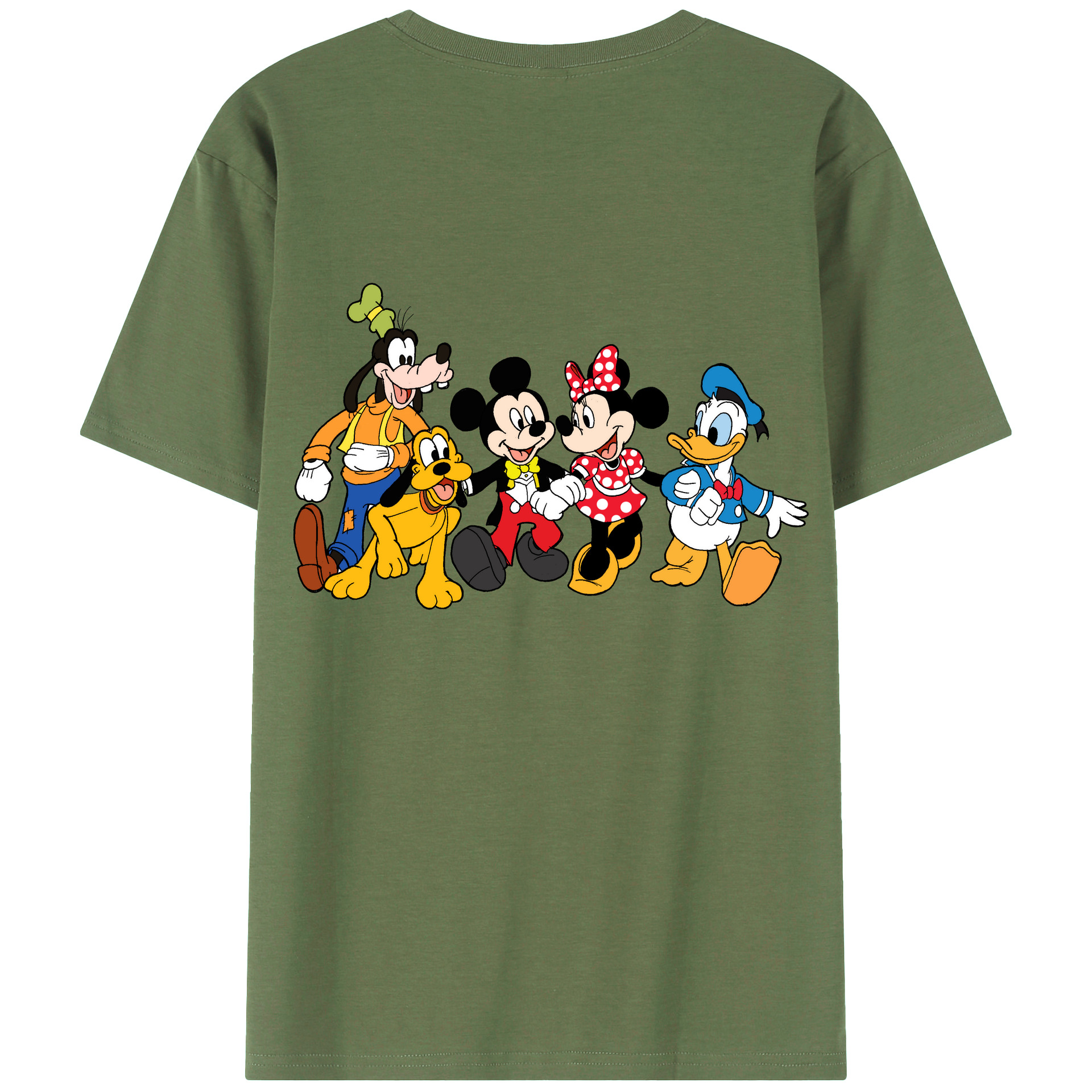 （画像用） ミッキーマウス Mickey Mouse 綿100％ メンズ半袖Tシャツ（バックプリント） 通気性